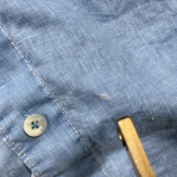 Tommy Bahama Shirt Mens 2XLT Blue 100% Linen Casual Beach Relax Resort Preppy - Picture 9 of 15